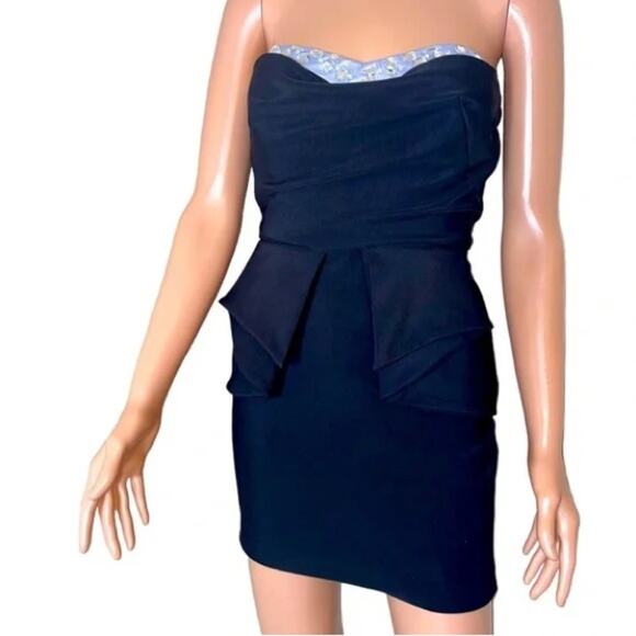 RUBY ROX Strapless Dress Womens Sz XS Black Rhinestone Stretch Cocktail Prom - Picture 6 of 6